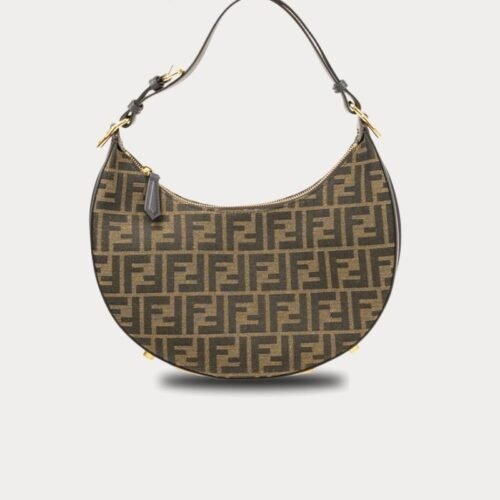 fendi fendigraphy small bag in brown jacquard