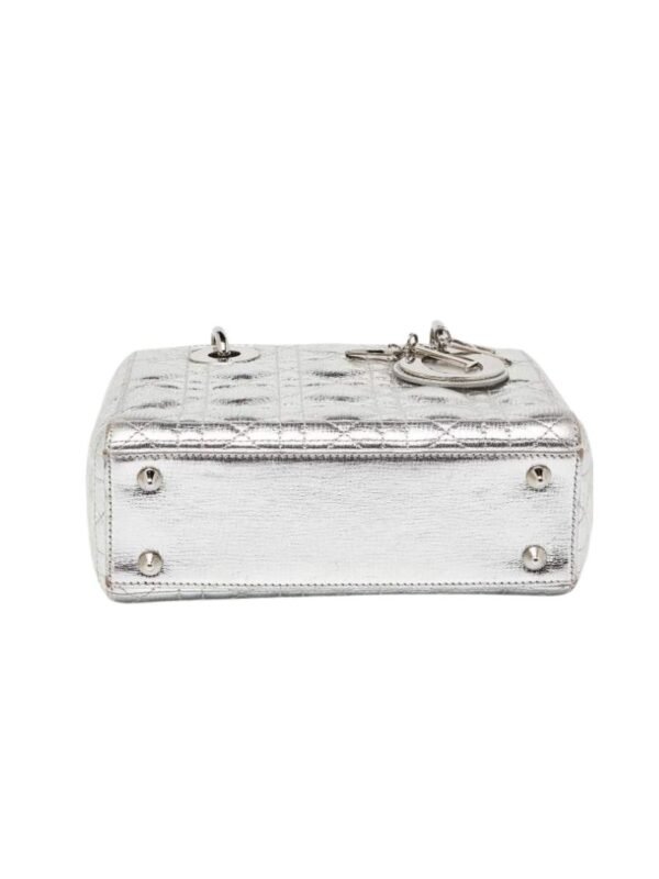 christian dior 2 way shoulder bag in silvery metallic