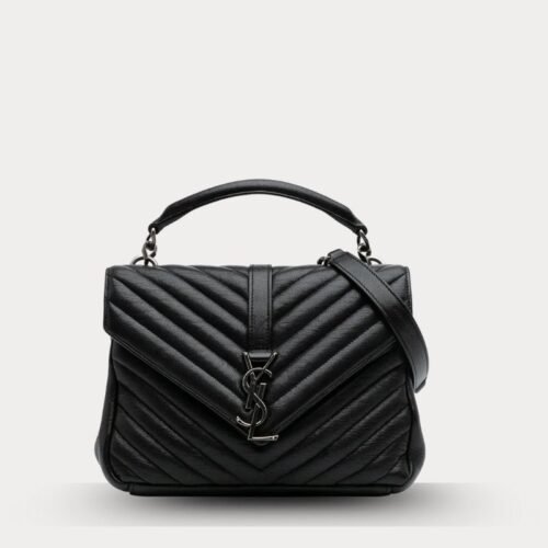 saint laurent medium monogram chevron sheepskin college bag satchel