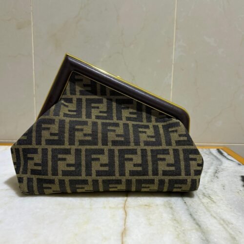 fendi ff jacquard midi bag