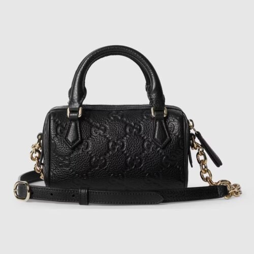 gucci gg emblem mini boston bag