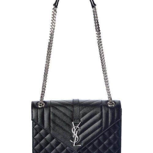 saint laurent medium envelope shoulder bag – black