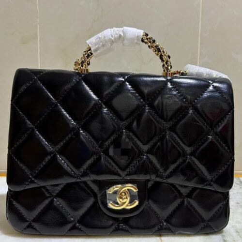 chanel classic flap cf medium – black lambskin shoulder & crossbody bag