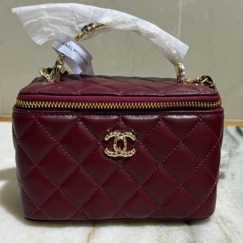 chanel quilted leather bag – burgundy