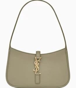 saint laurent le 5 À 7 leather shoulder bag – green