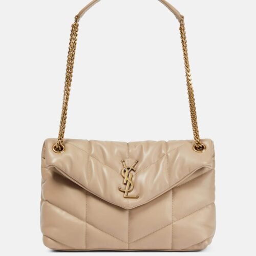 saint laurent loulou puffer medium bag – nude