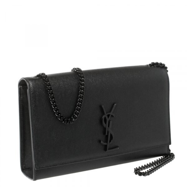 saint laurent medium kate shoulder bag – black leather