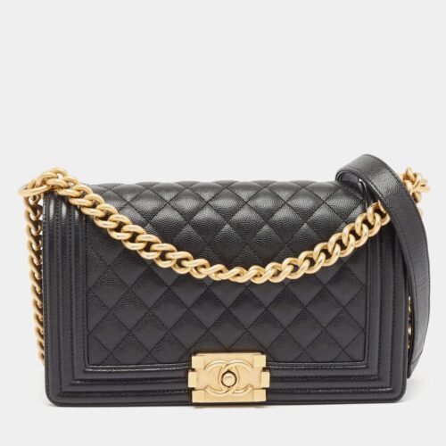 chanel quilted leather medium boy flap bag