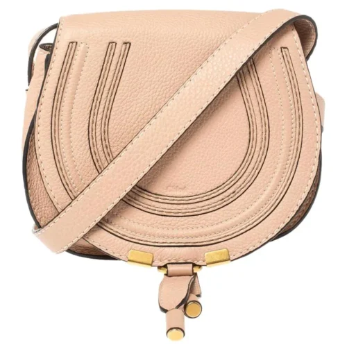 chloe powder pink leather mini marcie crossbody bag