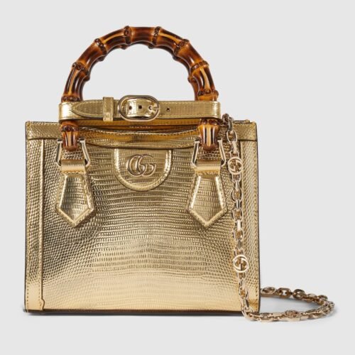 gucci diana lizard small tote bag
