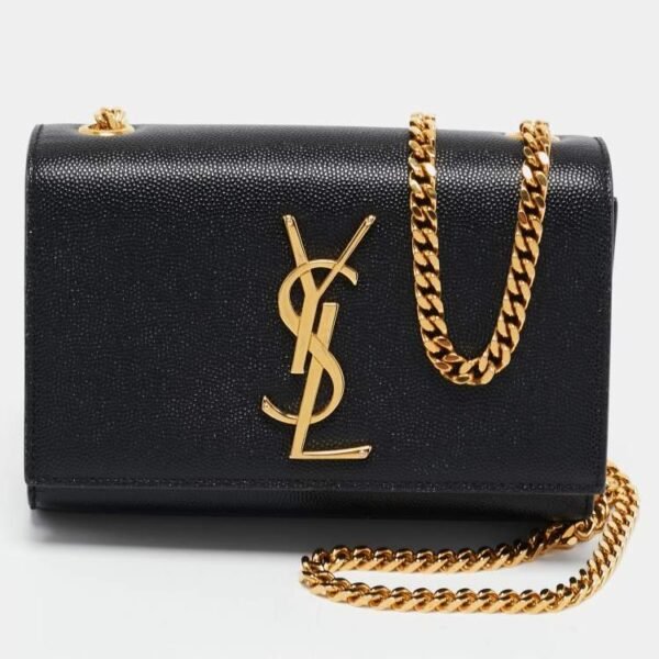 saint laurent black leather medium kate tassel