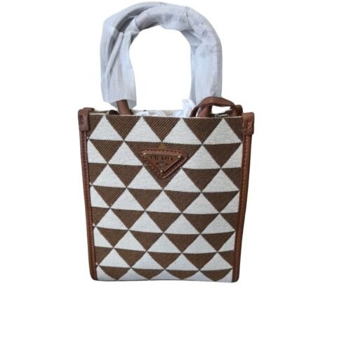 prada embroidered fabric symbole mini bag