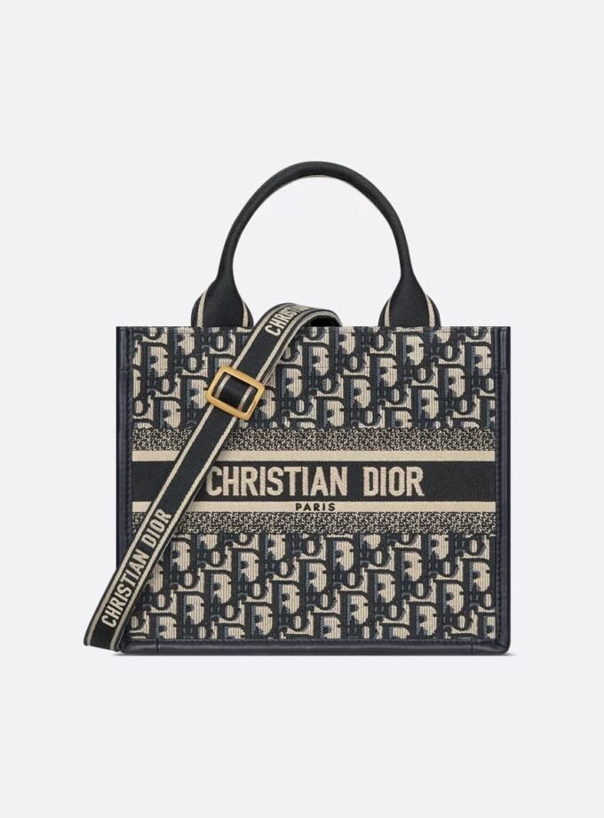 Blue Dior Oblique Embroidery and Calfskin