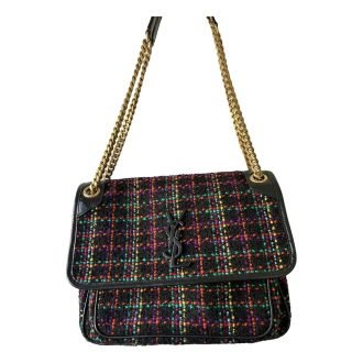 Saint Laurent Niki Tweed Shoulder Bag – Black and Multicolor