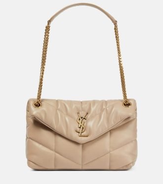 Saint Laurent Loulou Puffer Medium Bag – Nude