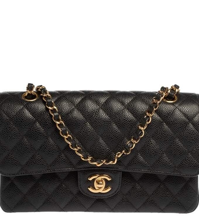 Chanel Medium Classic Double Flap Bag – Black Quilted Caviar Leather