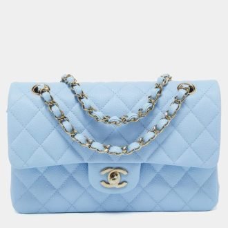 Chanel Medium Classic Double Flap Bag Quilted Caviar Leather