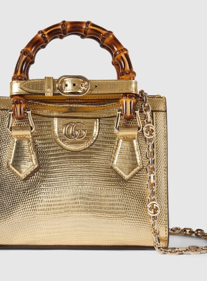 Gucci Diana lizard small tote bag