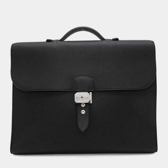 Hermes Sac a Depeche's 41cm Briefcase Bag Black