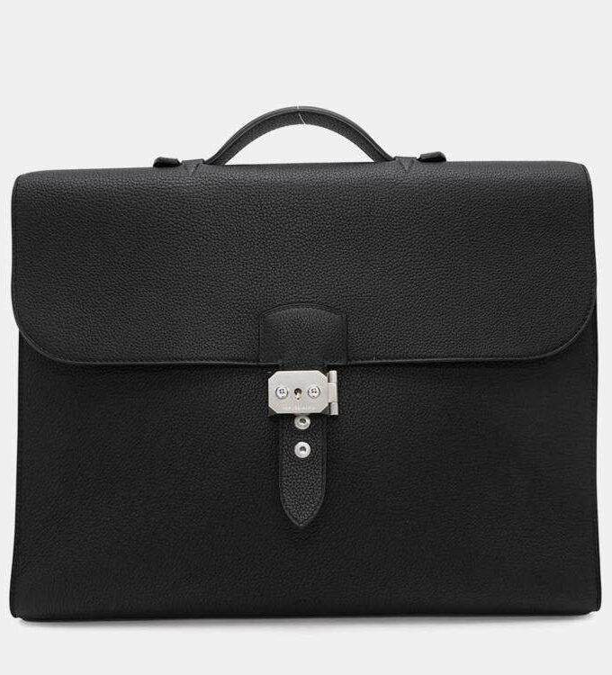 Hermes Sac a Depeche's 41cm Briefcase Bag Black