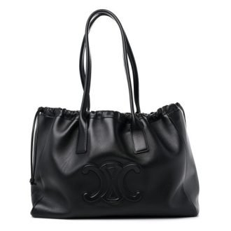 pre-owned, Celine Hippo Drawstring Coile Triomphe Calf Tote Bag Black