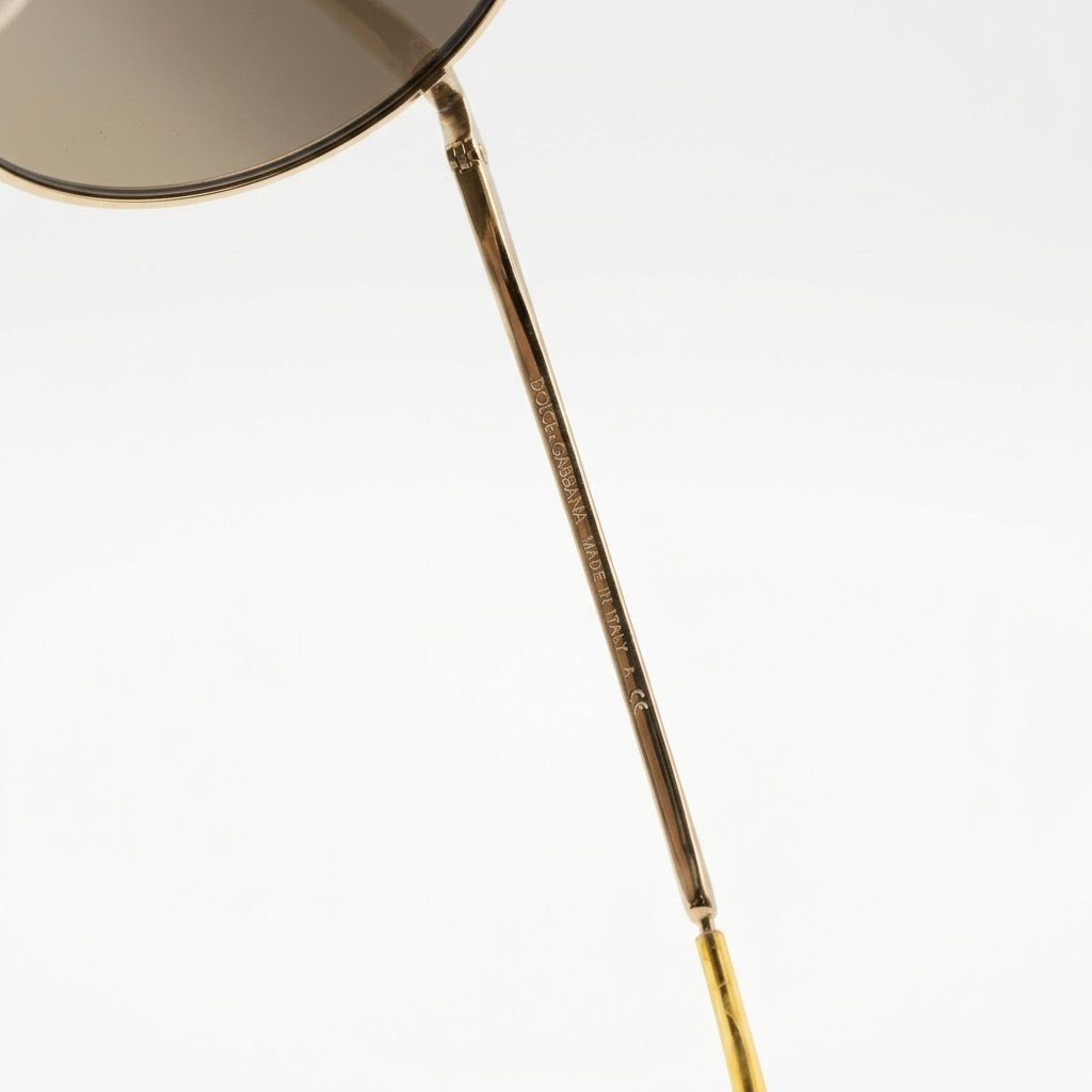 DG – Round Gold-Tone Sunglasses - Image 3
