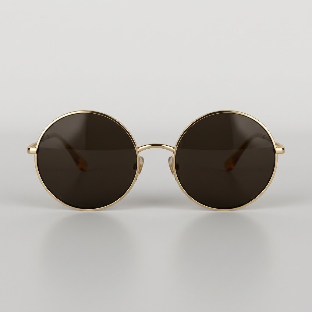 DG – Round Gold-Tone Sunglasses